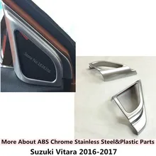 Для Suzuki Vitara 2016 2017 2018 stick ABS chrome автомобилей frame внутренняя столбец аудио говорить Звук крышки кольцо круг лампа отделкой 2 шт.