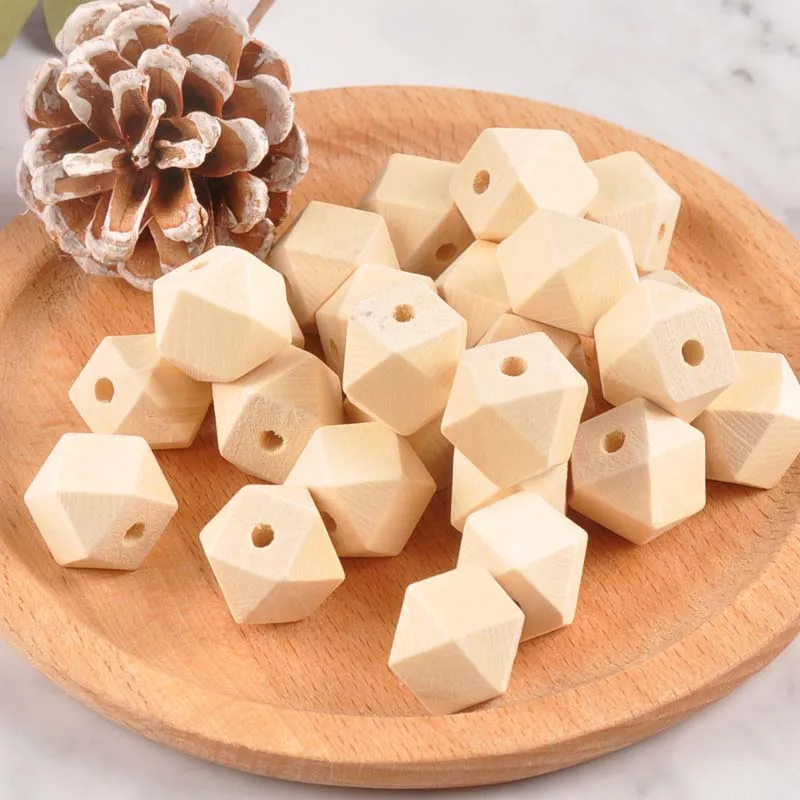 

10/12/14/16/20mm natural Wooden Cube unfinished geometric Beads For Jewelry making For Pacifier Clip Accessories MT0212X