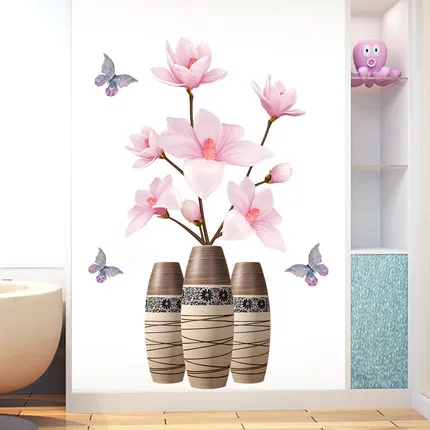 70*100 см DIY Лотос ВИНТАЖНЫЙ ПЛАКАТ виниловая наклейка на стену китайский стиль 3D цветок античная ваза декор для гостиной спальни Фреска