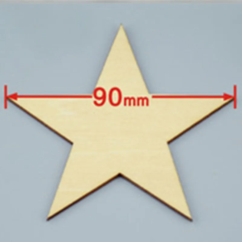 

50pcs/lot Blank unfinished wooden pentagram crafts supplies laser cut rustic wood wedding rings ornaments 90mm 171159