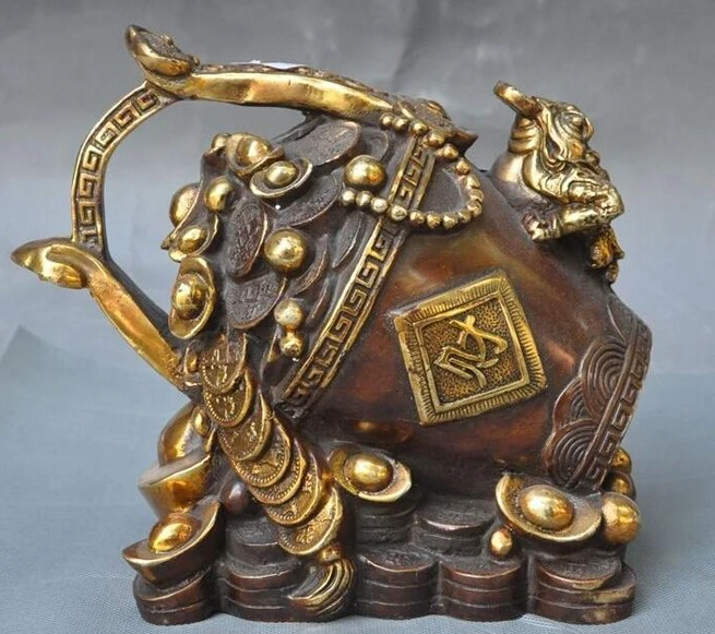 ZSR 1004 + китайские бронзовые богатые золотые жабы spittor ruyi yuanbao ведро для денег | Дом и