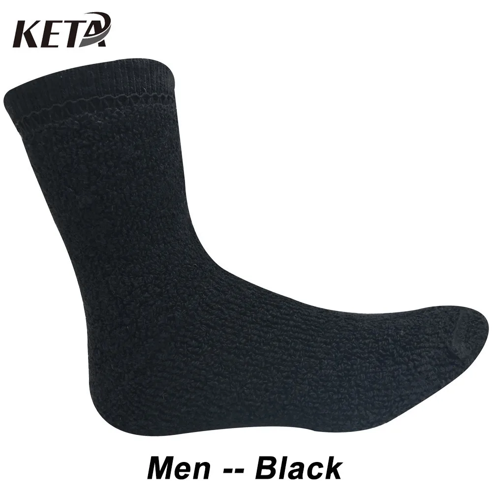 KETA, супер толстые носки из мериносовой шерсти для мужчин/женщин, цветные зимние теплые носки, брендовые толстые зимние носки(3 пар/лот - Цвет: Men Black
