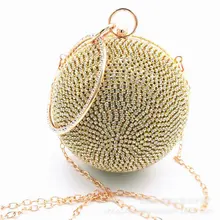 Для женщин бисером Кристалл Вечерние вечерняя сумочка; BS010 Свадебные круглый шар наручные кошелек сумка для Для женщин