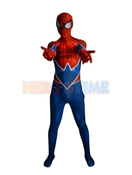 

Spider Punk Costume 3D Printing Punk Rock Spider-man Costume Superhero Spandex Cosplay Zentai Suit Costume kids/Adult