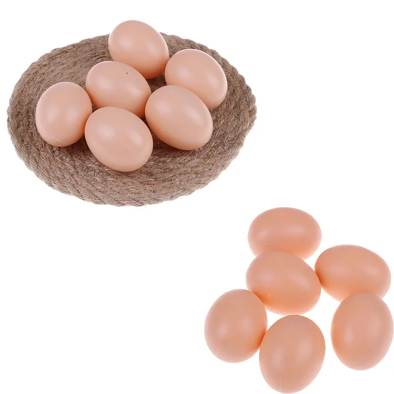 

6PCS/Lot Fake Plastic Artificial Eggs Easter Egg Educational Toy Hatching Egg Hen Poultry Hatch Breeding Simulation Painting
