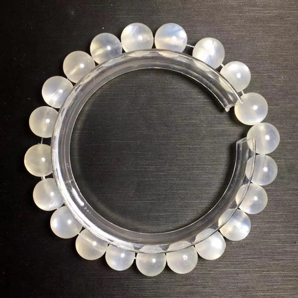 

8.8mm Natural White Moonstone Bracelet For Women Men Love Gift Charm Stretch Gemstone Crystal Round Beads Fashion Bracelet AAAAA