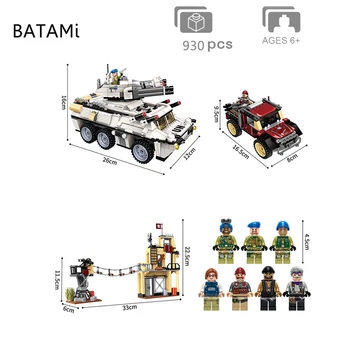

Model building kits Compatible with city block Swat Armored Vehicle Car Weapon Minigun UN Force sets Bricks minfigure toys