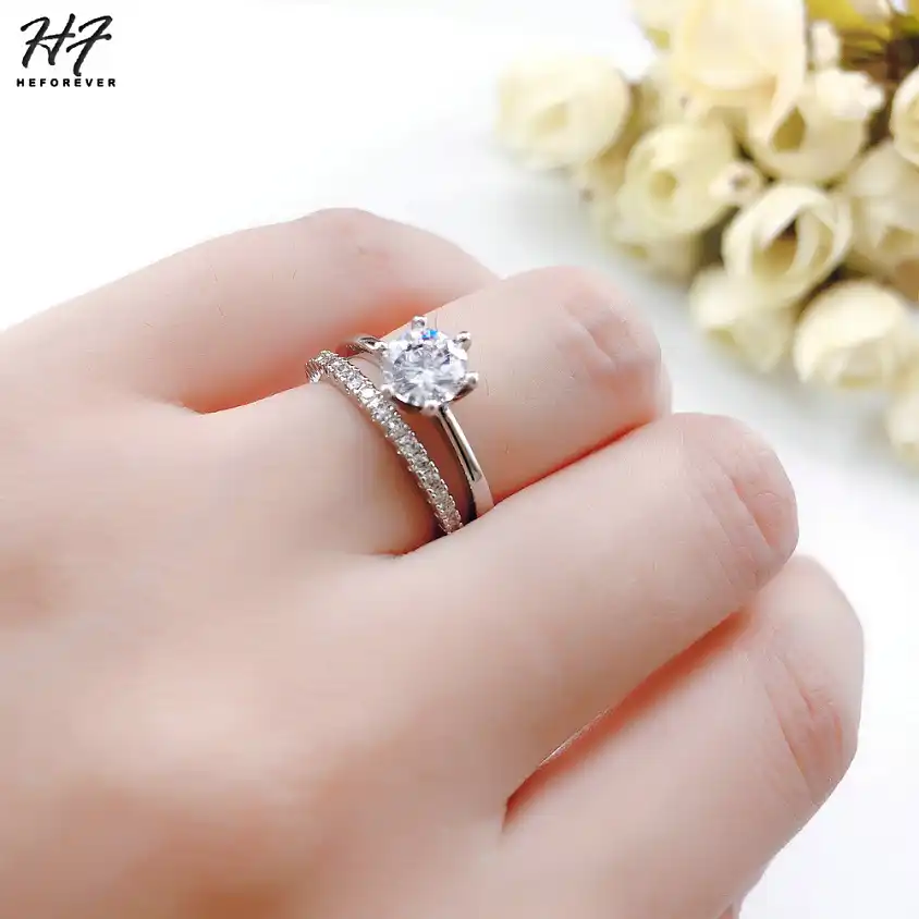 Classic Wedding Rings Set For Women Multiple Combinations Rose