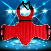 Красная ткань Оксфорд с бамбуковой полоской Санда Грудь тхэквондо жилет протектор груди охранники профессиональная тренировочная спортивная одежда