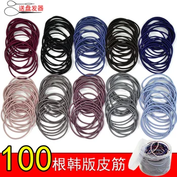 

100pcs/Lot Korean color high elasticity thin rope base base black hair circle small fresh Mori girl rubber band hair accessories