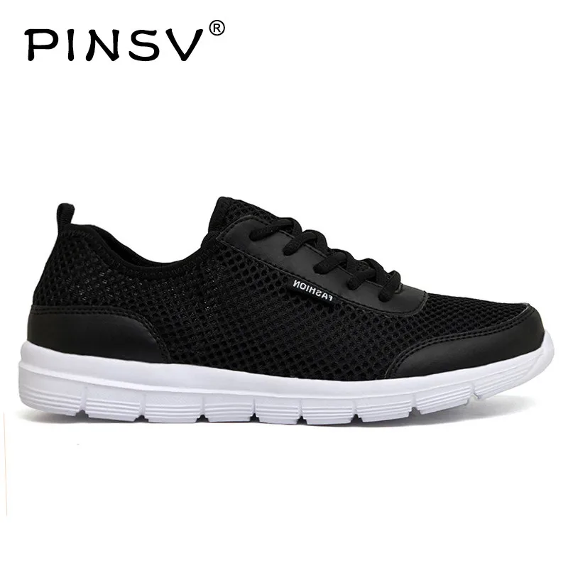 

PINSV Footwear Men Sneakers Unisex Casual Mesh Summer Shoes Men Slip On Shoes Men Loafers 2018 Zapatos Hombre Plus Size 35-46