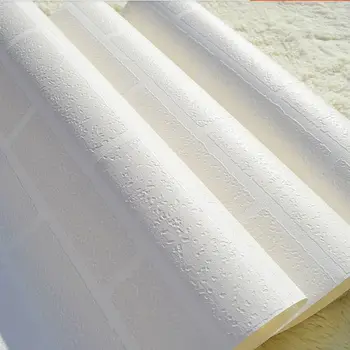 

Wallpaper wholesale Korean clothing stores works wallpaper pure white three - dimensional imitation brick brick white brick wall