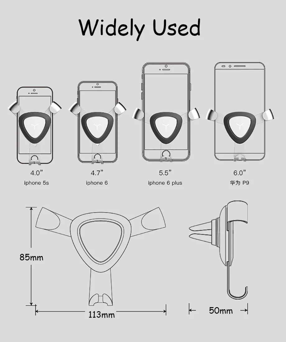 Gravity Air Vent Автомобильный мобильный телефон держатель стойки GPS смартфон крепление авто аксессуар мини Универсальная Мобильная поддержка в Автомобильный кронштейн
