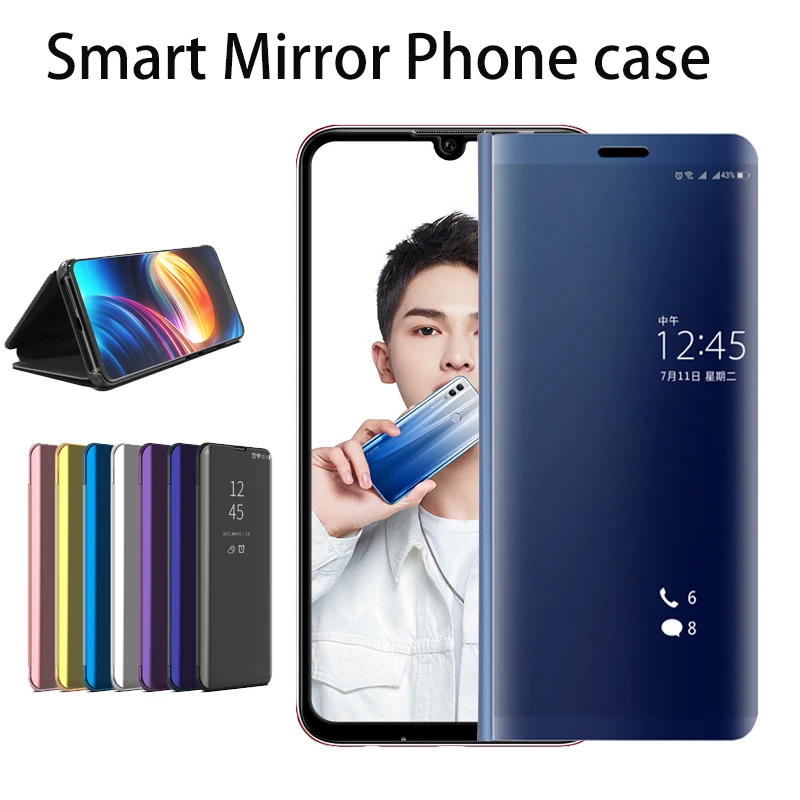 Умные зеркальные чехлы для телефонов Huawei Honor 10 Lite чехол P Smart 2019 легкий кожаный
