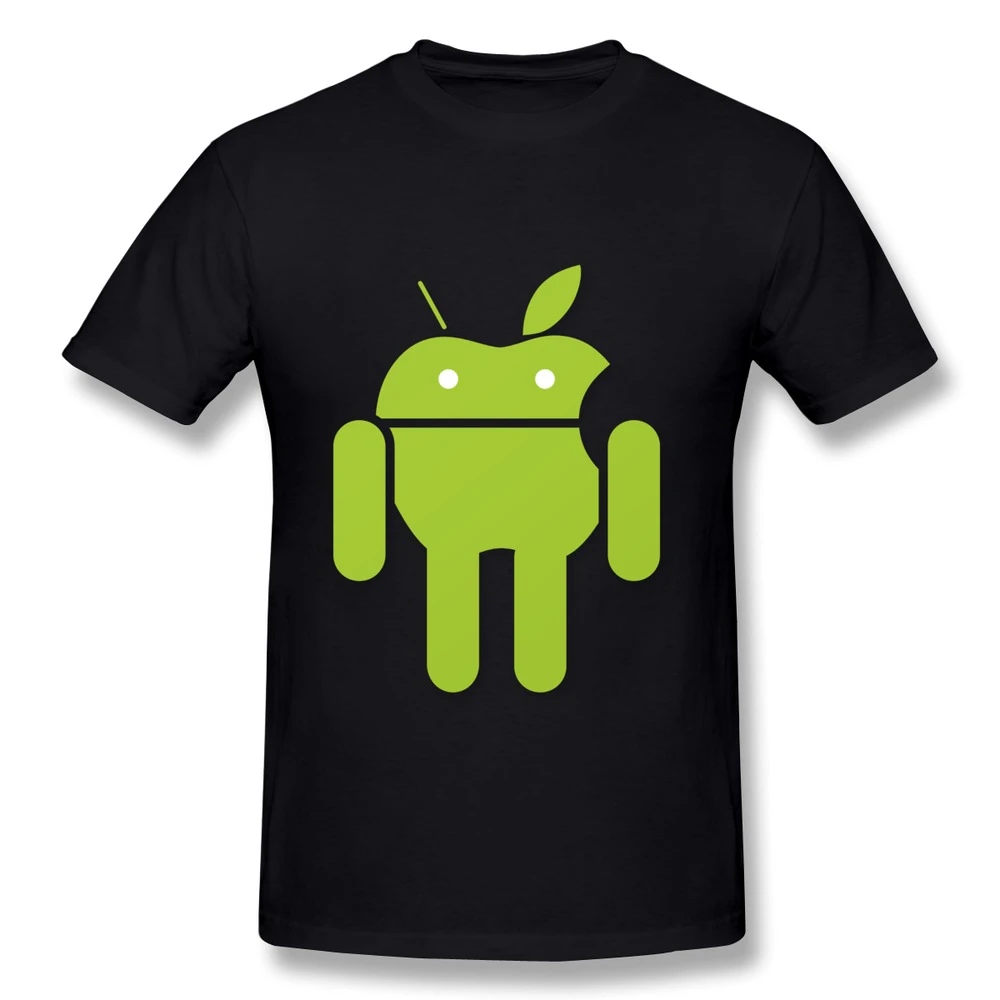 Pre Cotton T Shirt Men Android Robot for apple hybrid logo Funny Texts Boy  T Shirts|robot iphone|android n8000android palmtop - AliExpress