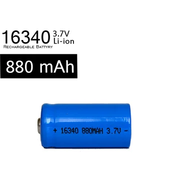

2Pcs 16340 Blue 880mAh 3.7v Li-ion Rechargeable Battery+one Double Battery Charger EU/US Plug Gifts