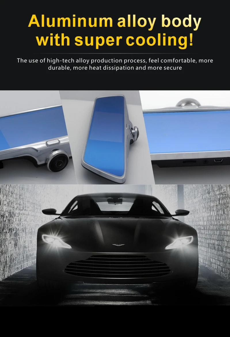 panoramic monitoring system car dvr rearview mirror camera dashcam recorder13