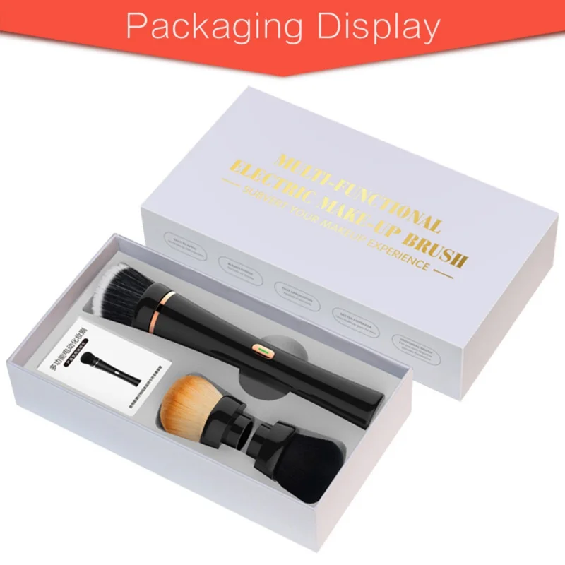 

Makeup Electric Brush Set USB Rotating Foundation Powder Blusher Brush Cosmetic Tool Makeup Brushes With 3 Heads
