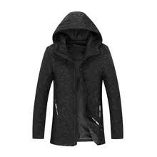 Мужские Новые Большие размеры мужские свободные толстые с капюшоном мужские черные свободные хлопковые модные хлопковые одежда длинное пальто