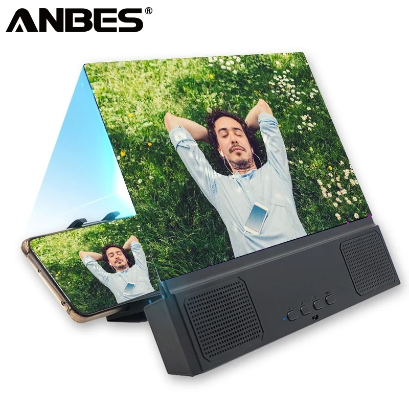 

ANBES 12inch 3D Screen Magnifier Stereoscopic Projection Enlarged Amplifier Desktop Magnify Mobile Phone Screen Amplifier