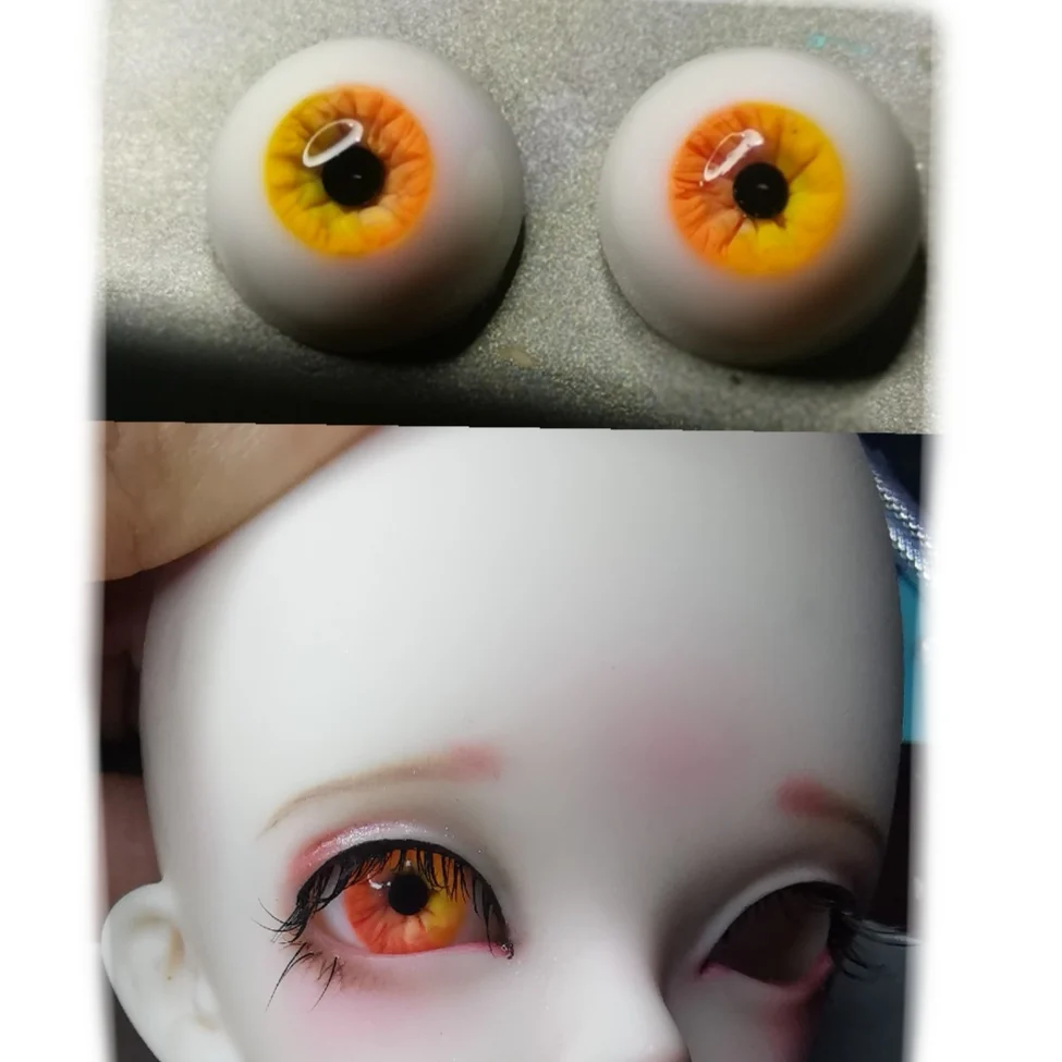 

Resin eyes BJD eyes yellow orange iris black pupil UV eye for 1/3 1/4 1/6 bjd LUTS DOD MSD SD AS DZ Dollfie 12mm to 20mm eyeball
