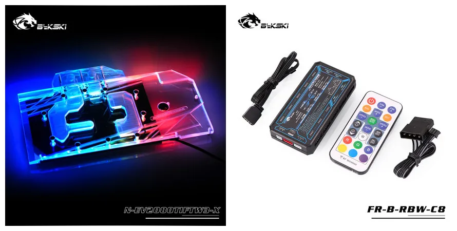 Bykski GPU воды блок для EVGA RTX2080TI FTW3 Графика карты MOBO/AURA SYNC 12 V/5 V N-EV2080TIFTW3-X - Цвет лезвия: Controller(5V AURA)