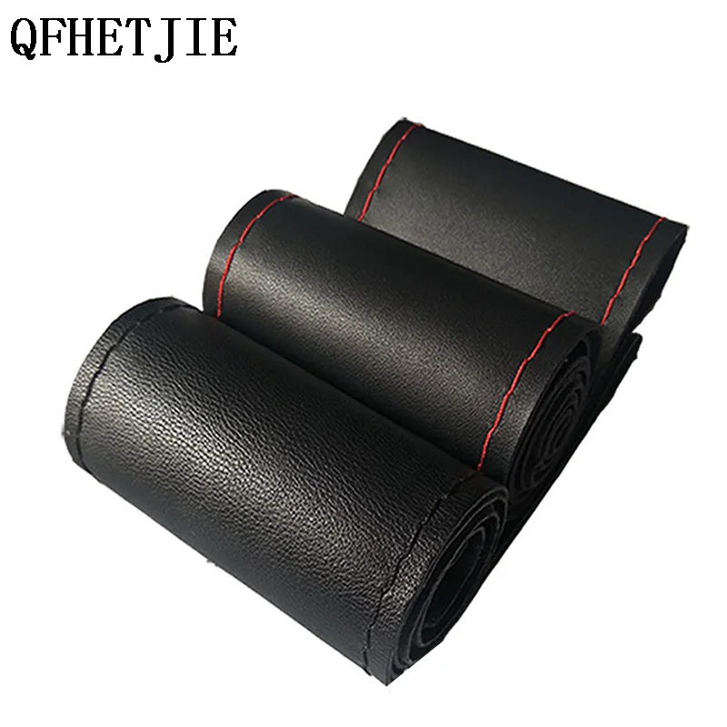 

QFHETJIE Braided Car Steering Wheel Cover on The Steering Wheel, Artificial Leather Diameter 38 Cm Steering Cover