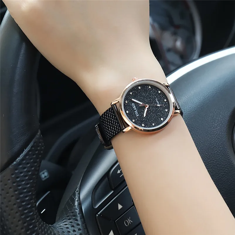 Fashion Women's Watches Simple casual watches Steel Mesh Band Alloy Analog Quartz Round Wrist Watch clock Reloj mujer Y27 (5)