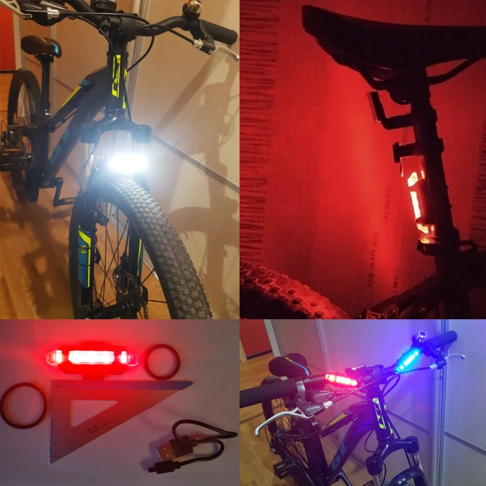 Cheap Bicycle Taillight Rechargeable Rear Light Bicycle LED USB Tail Safety Warning Bicycle Light Waterproof Light For Cycling Bicycle 3