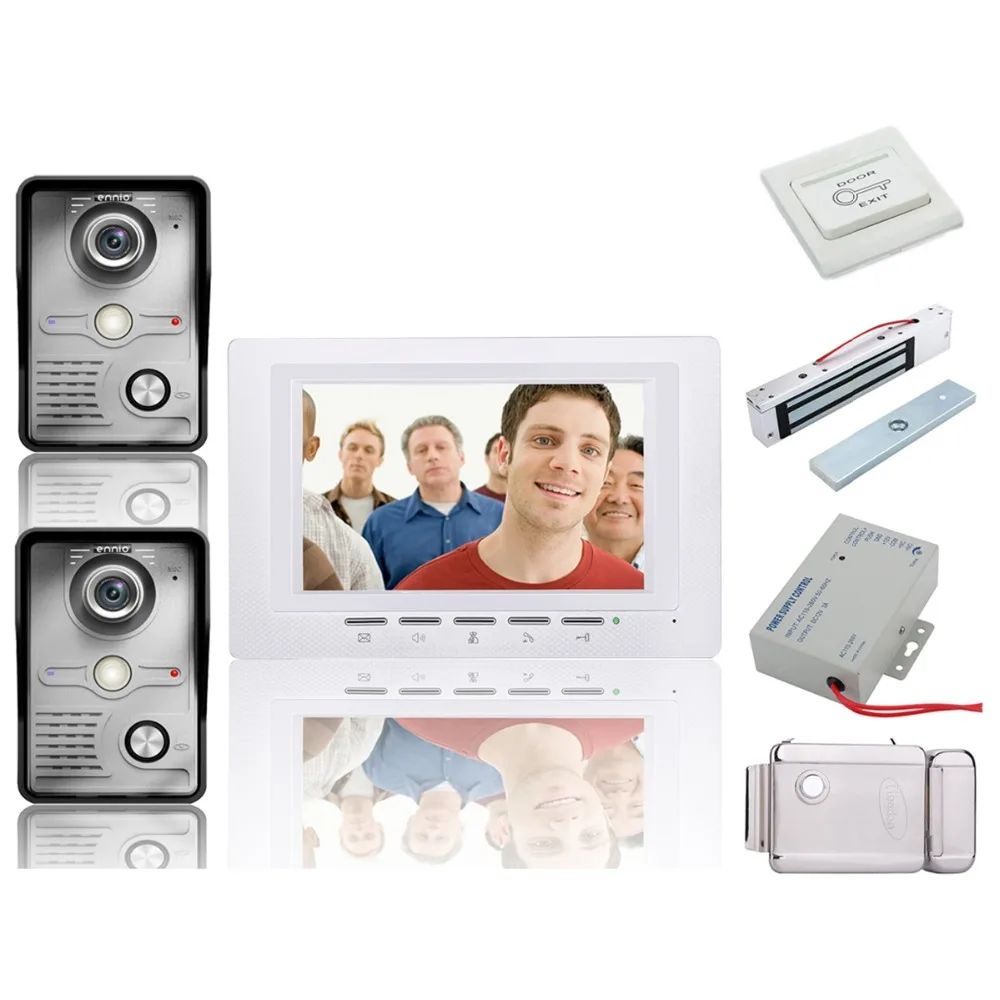 

Home Security 7 inch LCD Color Video Door Phone Doorbell Intercom System 700TVL Weatherproof Night Vision Camera+Electronic lock