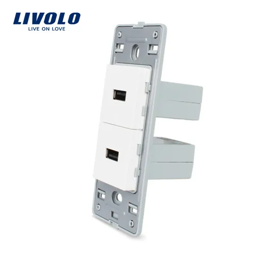 Livolo стандарт США diy части пластиковые материалы функциональная клавиша, Белый 2 банды для USB гнездо, VL-C5-2U-11/12 - Цвет: White
