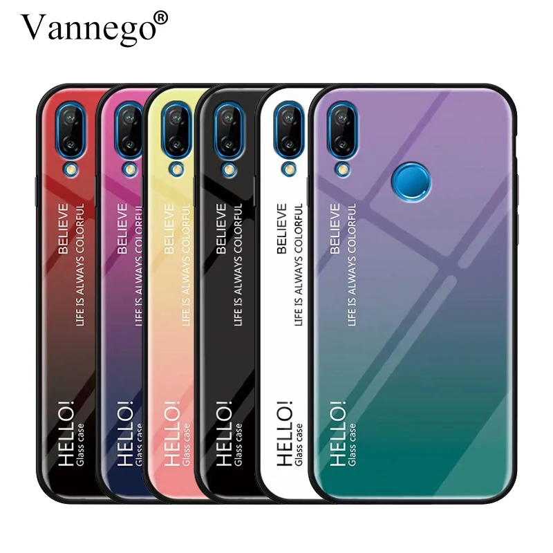 Чехол для телефона Huawei P20 Lite Pro с градиентом чехол-накладка из закаленного стекла