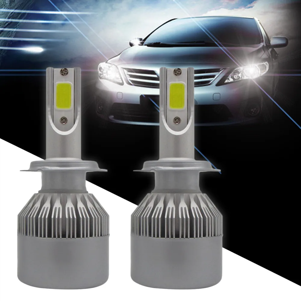 

NEW Car LED Headlight Car Bridgelux COB H7 108W 16200LM LED Headlight Kit Hi/Lo Power Bulbs DC 9-32V 6000K Car styling 2019