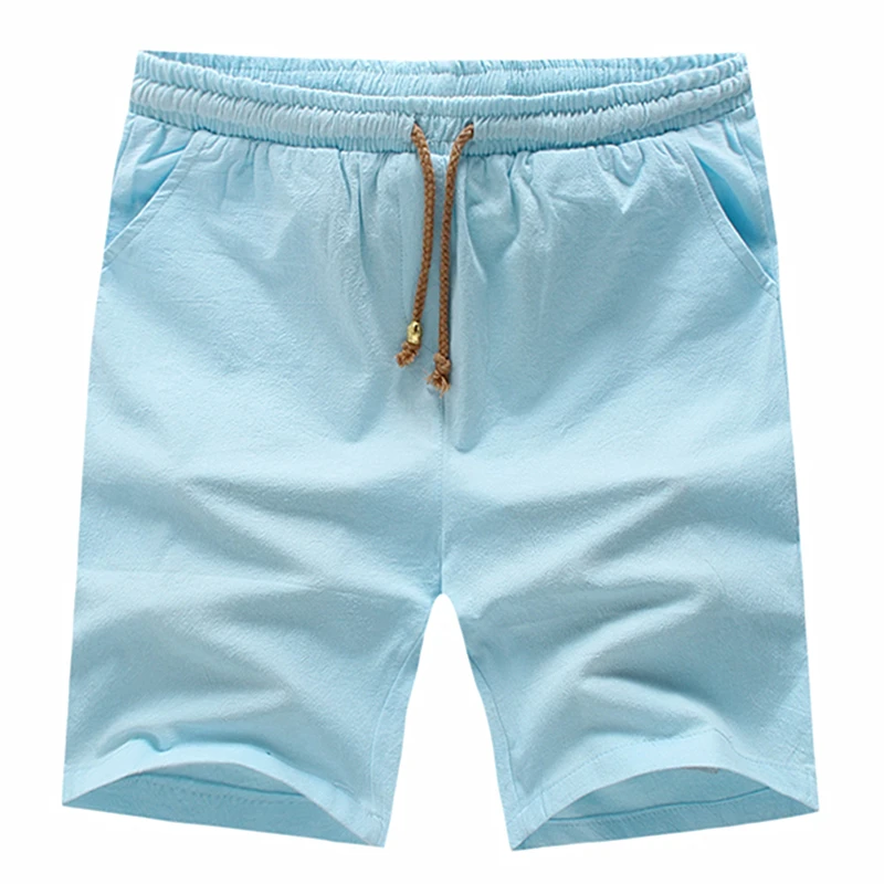 Мужские шорты летние новые хлопчатобумажные шорты свободные мужские повседневные шорты эластичный шнурок на талии однотонные шорты плюс размер 4XL 5XL
