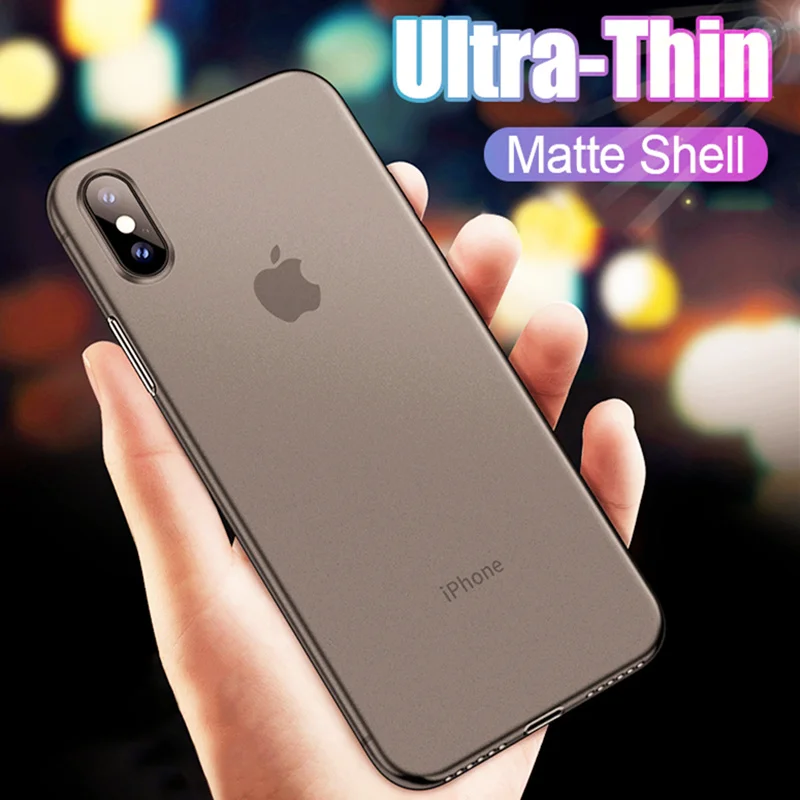 

0.26mm Ultra Thin Original PP Case On The For iphone X XR XS Max Full Cover For iphone 6 6s 7 8 PLus Matte Shockproof Slim Case