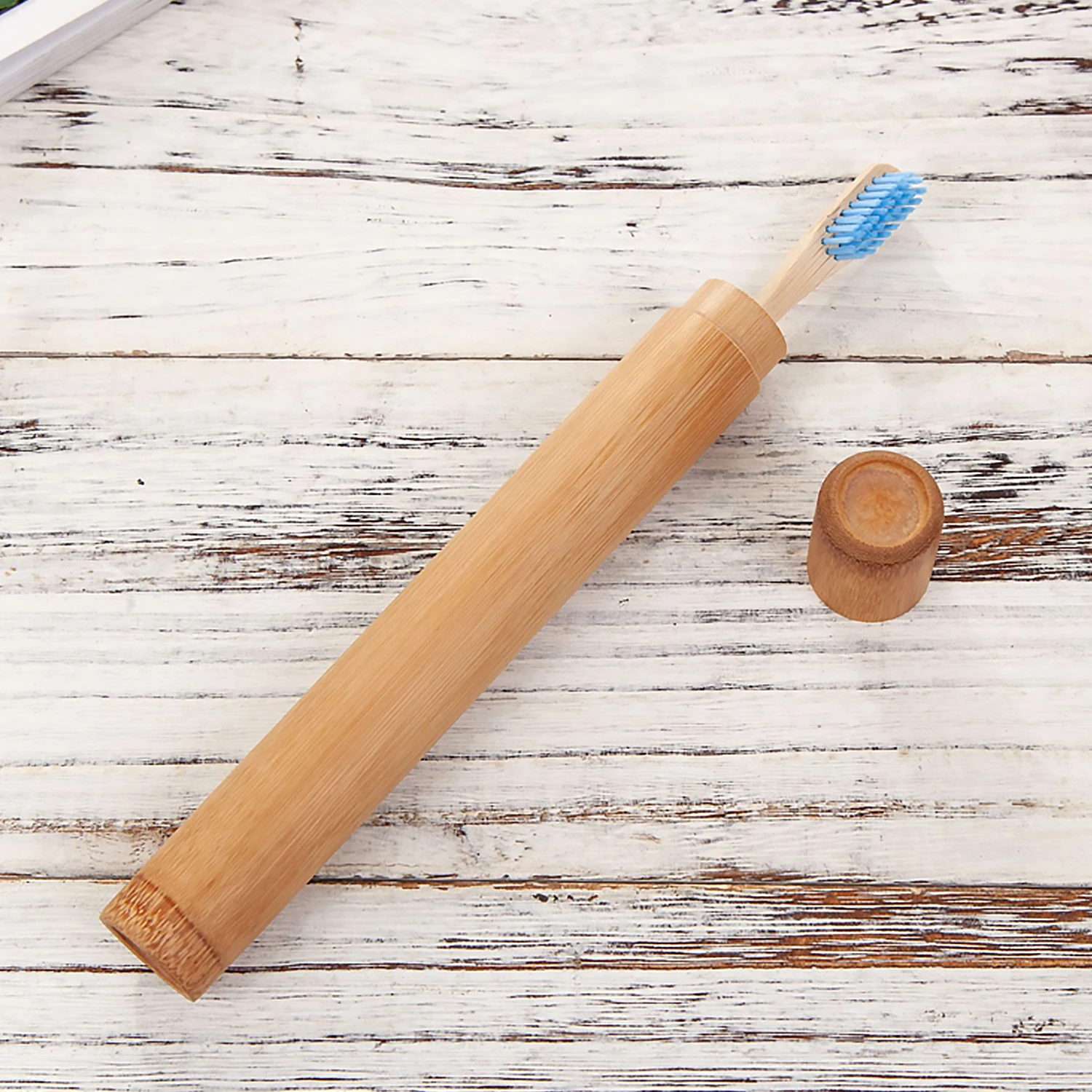 

Behogar Portable Travel Natural Bamboo Toothbrush Case Eco friendly ToothBrushes Storage Carrying Box 8.27 Inch
