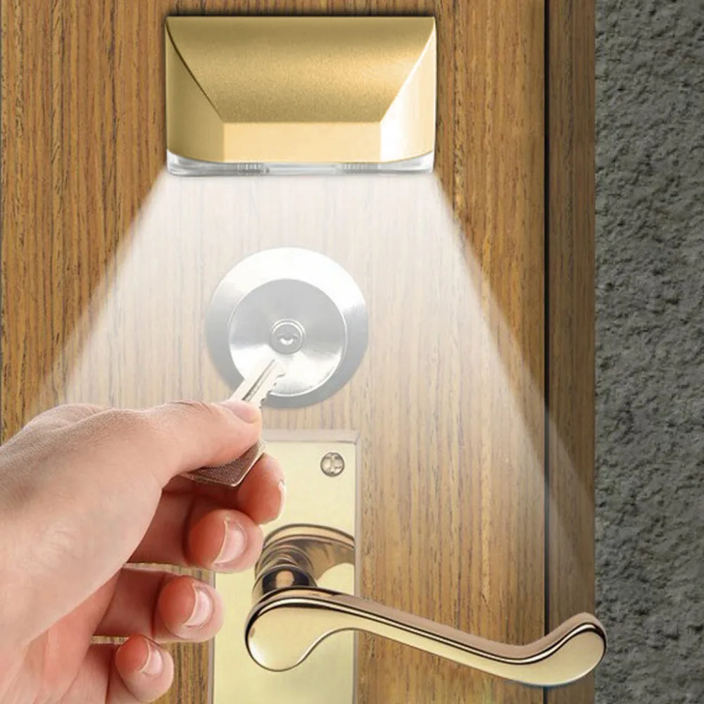 

Light Sensor Control LED Night Light Intelligent Door Lock Mini Novelty Square Bedroom Wall Lamp For Baby Kids Auto Turn On/Off