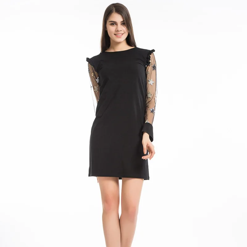

MUXU vestidos summer dress black plus size women clothing streetwear long sleeve dress bodycon knitted dress clothes women MINI