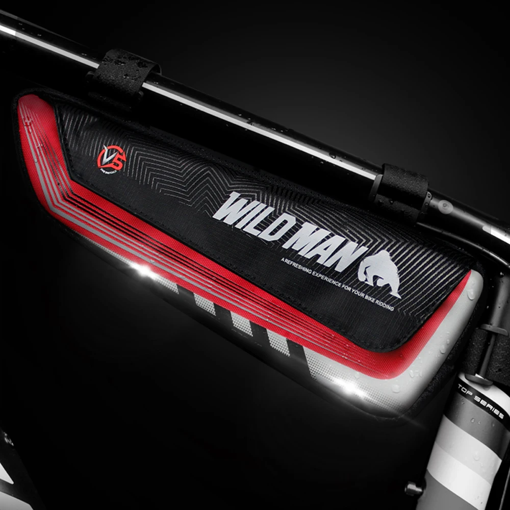 Perfect WILD MAN Bike Triangle Bag Large Capacity Wear-Resisting Rainproof Cycling Tools Bag MTB Road Bicycle Front Frame Top Tube Bag 1