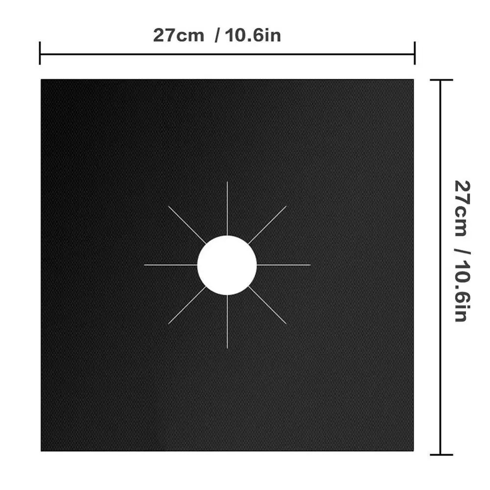 4 шт./компл. многоразовые волоконно защитное покрытие для газовой плиты крышки коврик с антипригарным покрытием, предотвращающая контакт с экраном плита протектор вкладыш для очистки коврик, кухонные инструменты - Цвет: Black