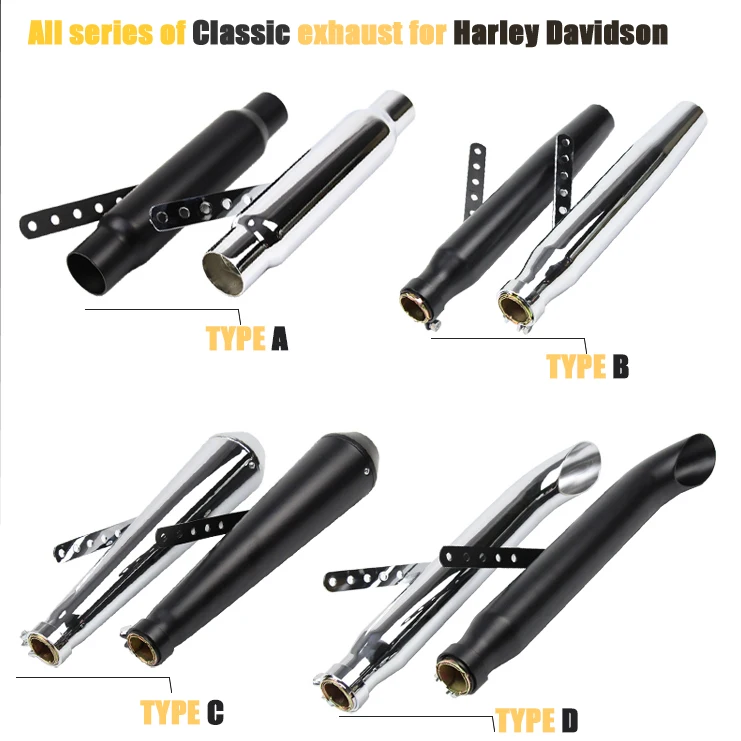 

Universal 39-46mm Motorcycle Muffler Exhaust Retro Vertical Back Pressure Case For Harley-Davidson GY6 CBR CBR125 CBR250