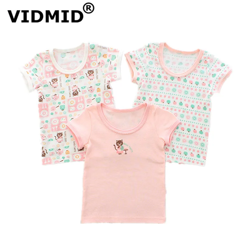 VIDMID Children's T-shirts for Girls Kids t-shirts Girls Children Clothing cartoon bear Short Sleeve Girls T-shirts tops 4003 