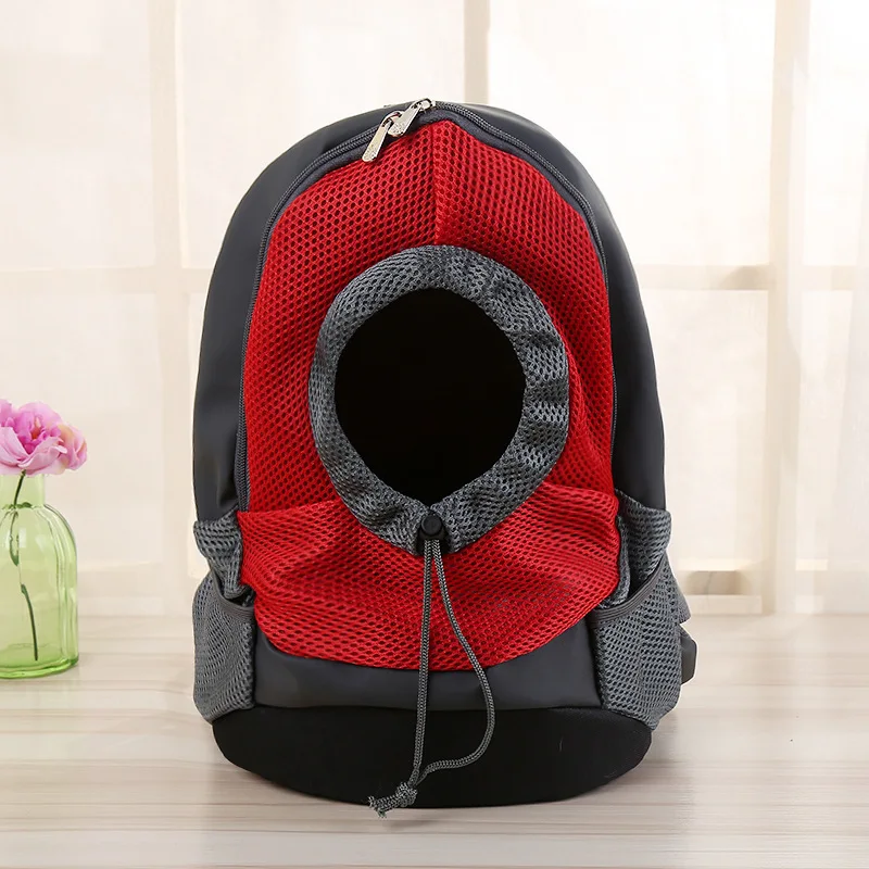 

Dog Carrier Pet Mesh Backpack Outdoor Travel Portable Dog Cat Front Bag Head Out Double Shoulder Bag