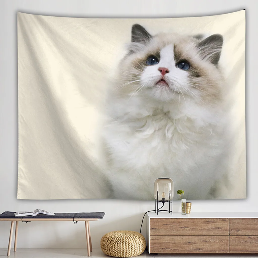 

2019 New Ragdoll Cat Prints Pet Tapestry Art Wall Hanging Hippie Tapestry Home Decorations For Dorm Decor Wall 100x150cm L703