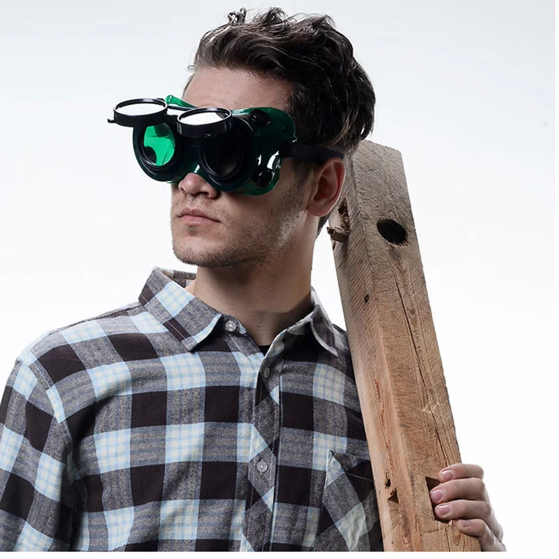Защитные очки для резки припоя шлифовальные очки Флип-ап защитные линзы очки зеленые прозрачные пыленепроницаемые рабочие защитные очки