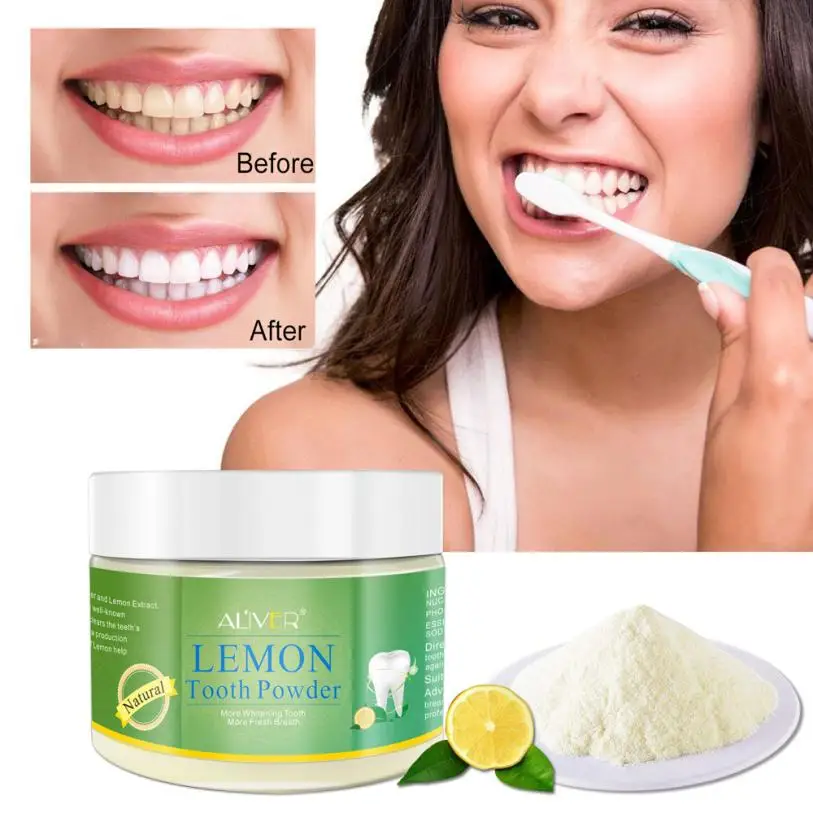 ALVER 70g Teeth Whitening Powder Natural Activated Lemon Whitening