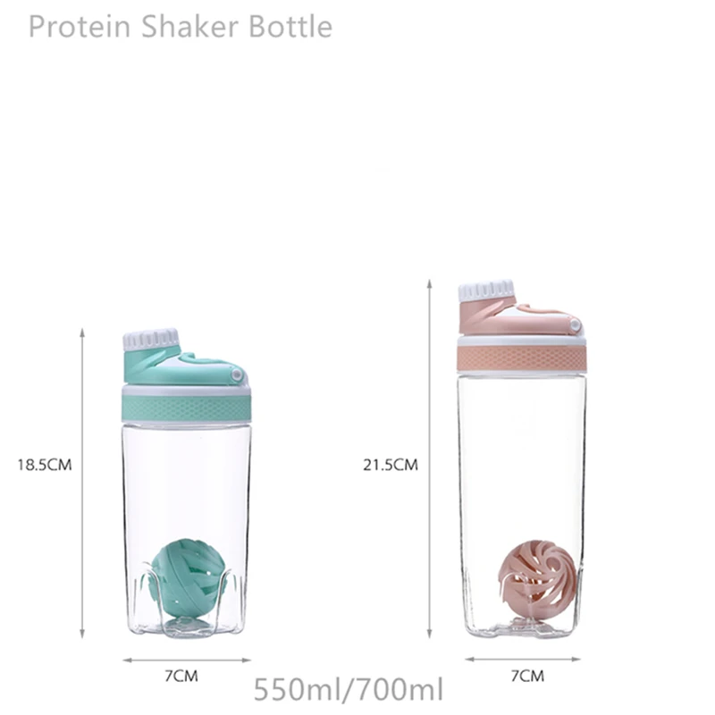 550 ml/700 ml протеин порошок шейкер бутылка для смешивания Спорт Фитнес шейкеры