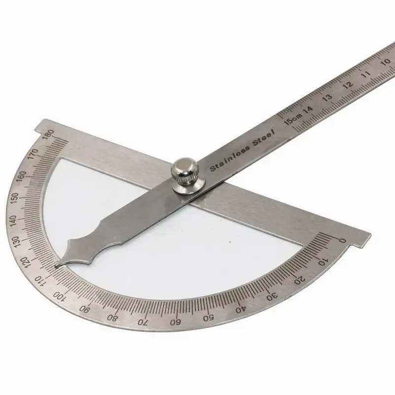 50 pcs Protractor Round Head Angle Square Rule Ruler Machinist Stainless Steel General Tools For Size 90 x 150 mm