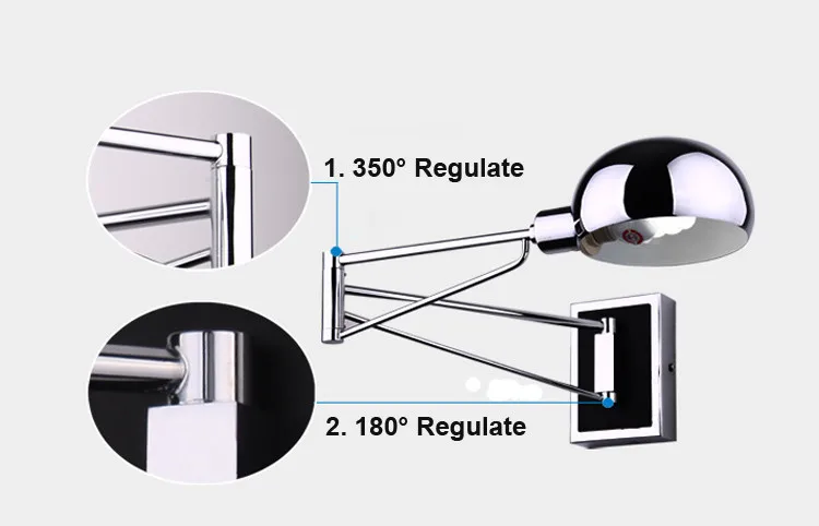 Современный светодиодный настенный светильник простой прикроватный настенный светильник с диммером хромированный гибкий настенный светильник s светильник для чтения освещение в помещении