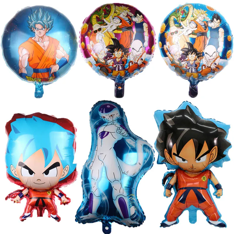 50pcs Dessin Anime 7 Dragon Ball Z Son Goku Ballon Feuille Joyeux Anniversaire Fete Decoration Enfants Jouet Campus Fete Ballons Et Accessoires Aliexpress